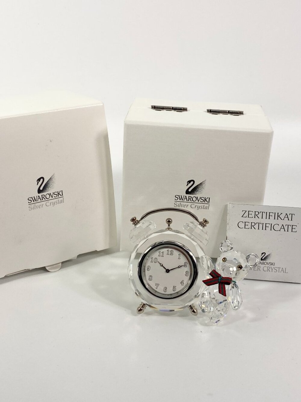 Swarovski crystal Kris Bear table clock (212687) , CoA Box original packaging-
